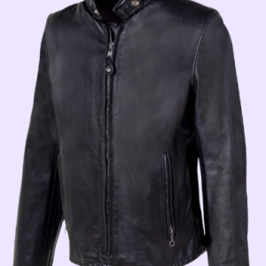 Men’s Vintaged Cowhide Café Racer Leather Jacket 654VN