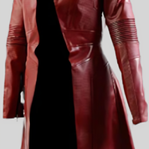 Red Leather Trench coat