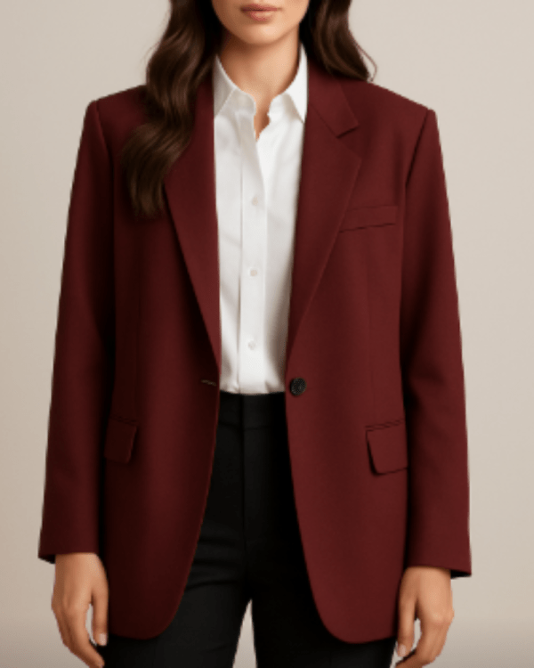 burgundy Oversized Blazer