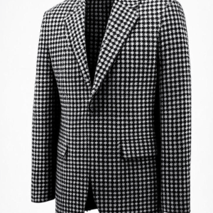 Classic black & white houndstooth blazer