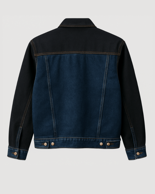 black and blue two tone denim jacket