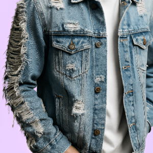 Distressed Rip And Repair Denim Jacket