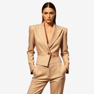 CROPPED BLAZER WITH SHOULDER PADS