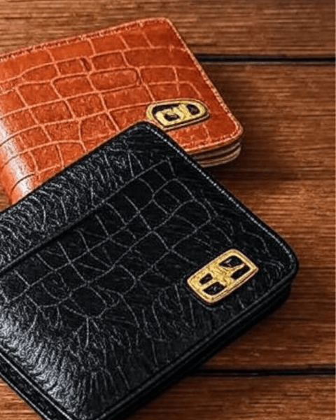 USA Men's Embossed Bifold Leather Wallet