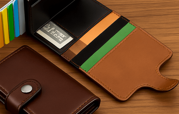 Elegant PU Leather Wallets with pop card holder