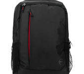 Black Laptop Backpack Bag with Red Accent and Multiple Compartments