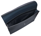 Black Laptop Bag with Metal Closure and Detachable Strap