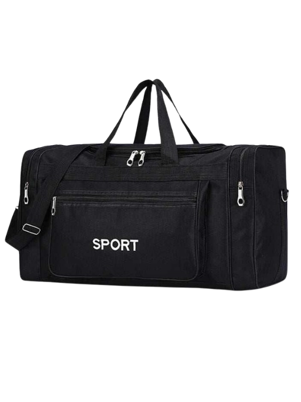 Black Sport Duffel Bag with Adjustable Shoulder Strap