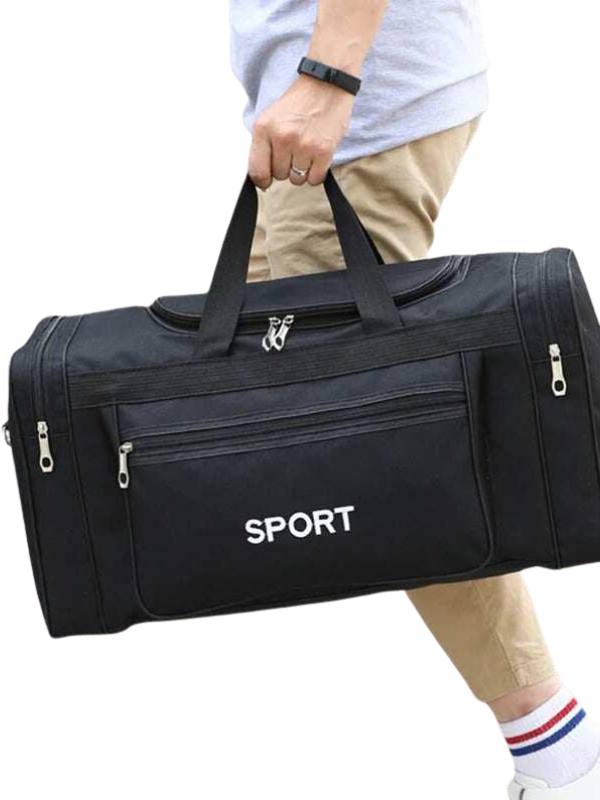Black Sport Duffel Bag with Adjustable Strap