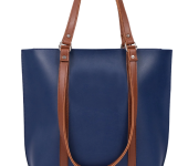 Blue and Brown Double-handle Tote Bag