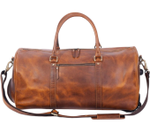 Brown Leather Wheeled Duffel Bag for Easy Travel