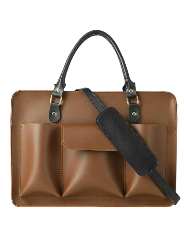 Classic Choco Brown Laptop Tote Bag Office & Business Style