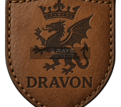 Custom Embossed Leather Patch Dragon Crest and Royal Crown