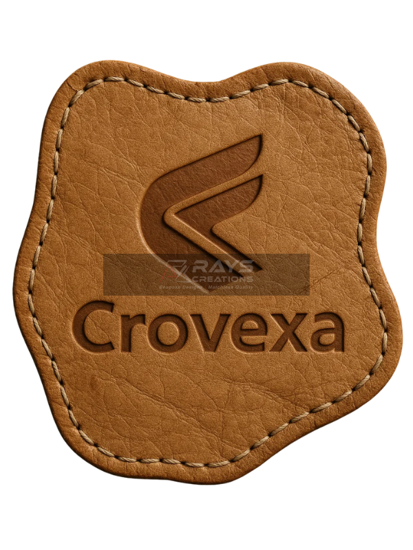 Custom Leather Patch Crovexa Embossed Design