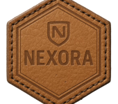 Custom Leather Patch Nexora Embossed Design