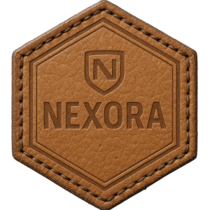 Custom Leather Patch Nexora Embossed Design