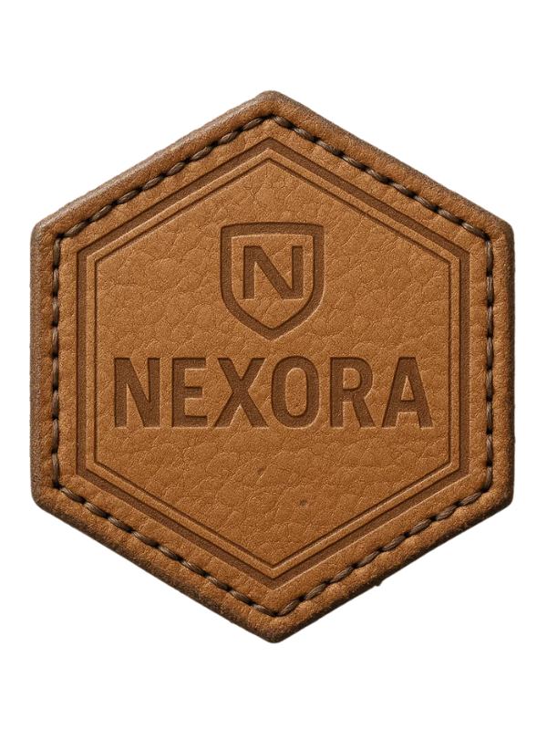Custom Leather Patch Nexora Embossed Design