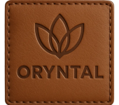 Custom Leather Patch with Lotus Design for Apparel