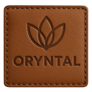Custom Leather Patch with Lotus Design for Apparel