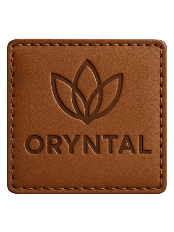 Custom Leather Patch with Lotus Design for Apparel
