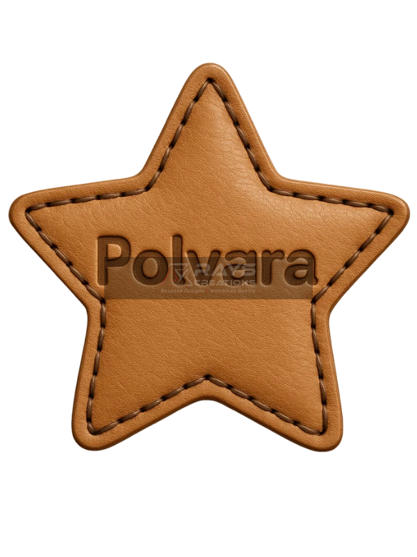 Custom Leather Star Patch Polvara Embossed Design