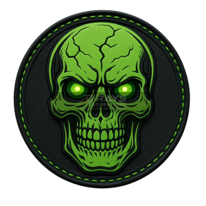Custom PVC Glow-in-the-Dark Green Patch with LED Eyes