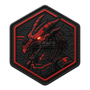 Custom PVC Red Dragon Hexagonal Tactical Patch
