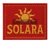 Custom Woven Patch Solara Sun Design