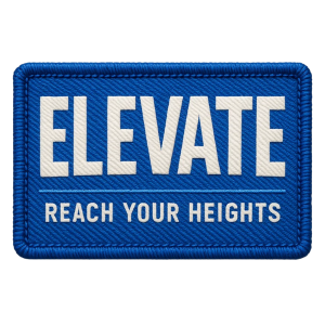 Elevate Reach Your Heights Custom Woven Patch