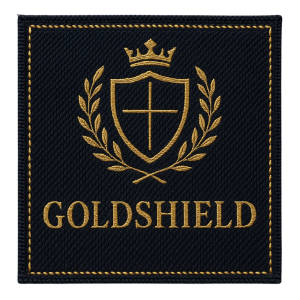 Goldshield Custom Woven Patch Premium Shield