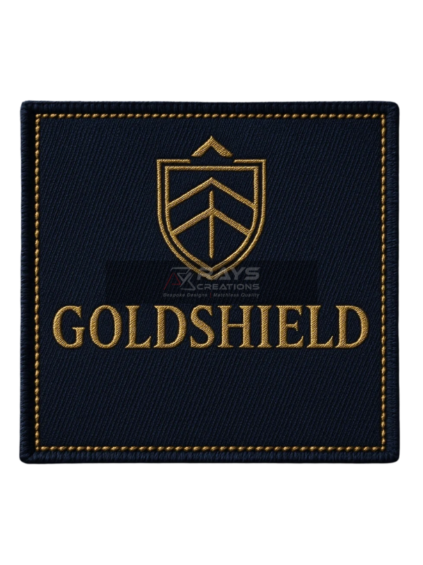 Goldshield Custom Woven Patch Premium Shield Design