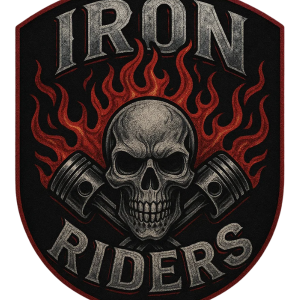 Iron Riders Custom Patch Motorcycle & Skull Design