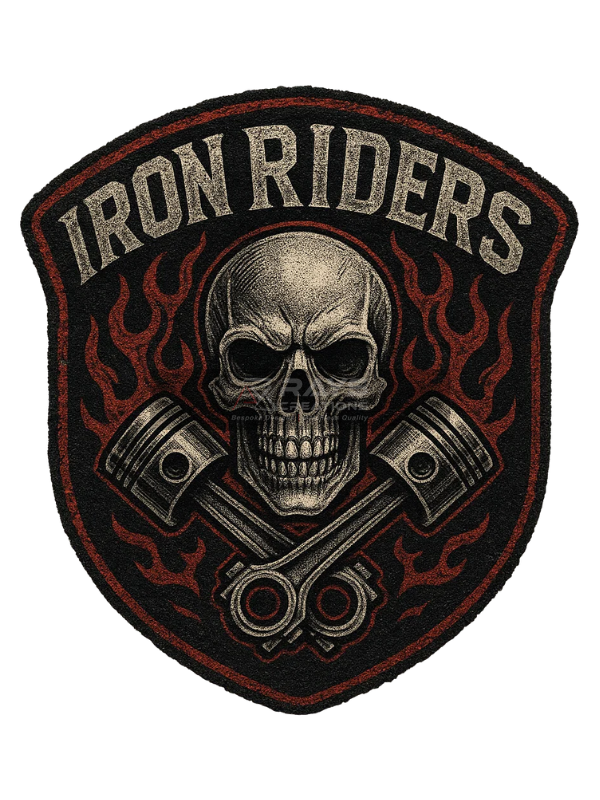 Iron Riders Custom Patch Motorcycle & Skull
