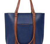 Ladie's Blue and Brown Double-handle Tote Bag