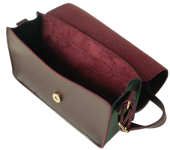 Ladie's Burgundy Cross Stitch Crossbody Bag