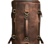 Luxury Brown Leather Backpack with Comfortable Shoulder Straps and Secure Zipper