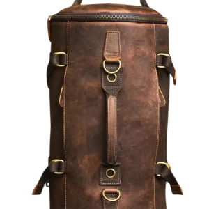 Luxury Brown Leather Backpack with Comfortable Shoulder Straps and Secure Zipper