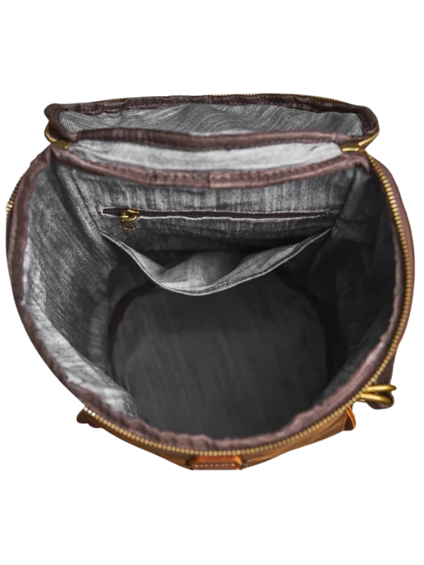 Luxury Brown Leather Backpack with Comfortable Shoulder Straps
