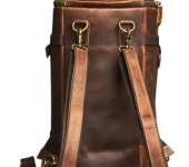 Luxury Brown Leather Backpack with Secure Zipper