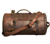 Luxury Brown Leather Backpack with Shoulder Straps and Secure Zipper