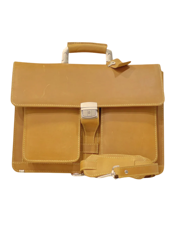 Premium Briefcase Elegant Closure and Two Front Pockets