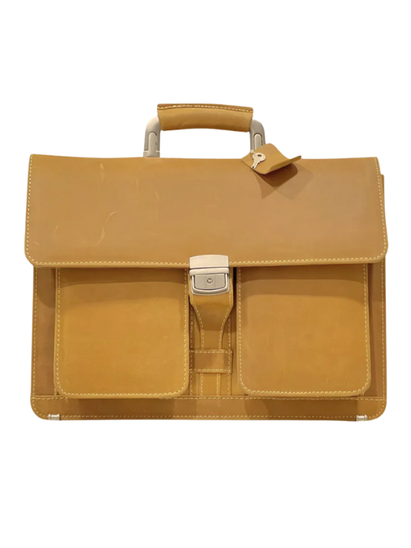 Premium Briefcase with Elegant Closure and Two Front Pockets