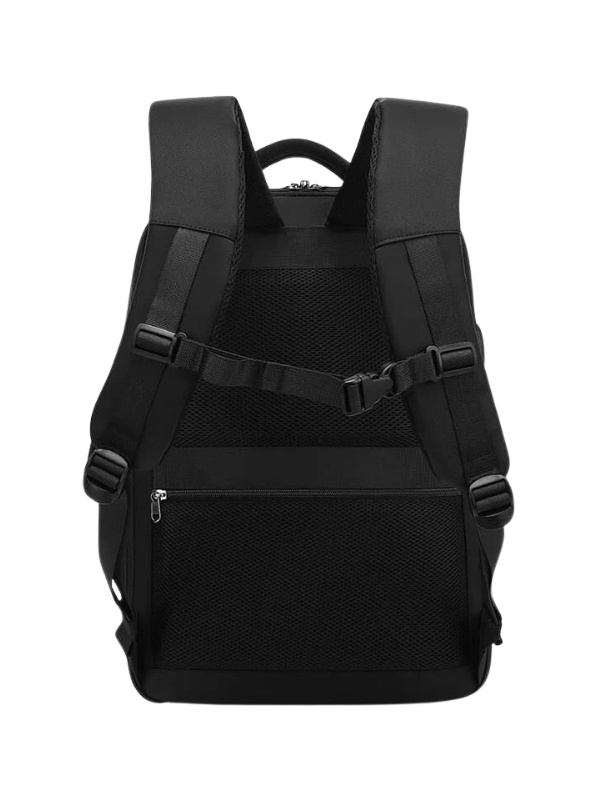 Stylish Black Laptop Backpack with Dual Zippers