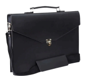 Stylish Black Laptop Bag with Metal Closure