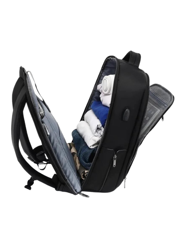Stylish Black Laptop bag with Dual Zippers and Organized Storage