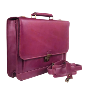 Stylish Purple Laptop Bag with Secure Closure and Detachable Strap