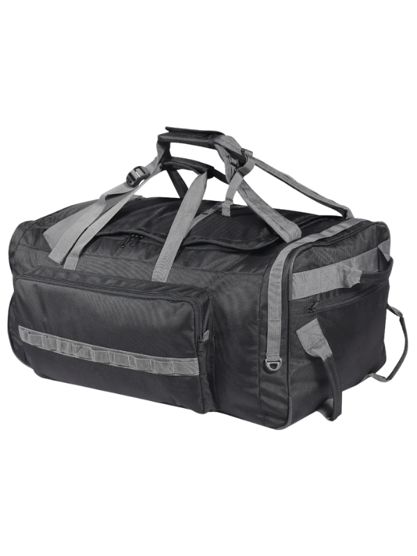 Tactical Duffel Bag with Rolling Wheels and Versatile Backpack Straps