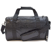 Trendy Black Duffel Bag with Dual Carry Handles and Strap