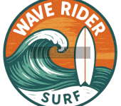Wave Rider Surf Sublimation Patch Custom Design