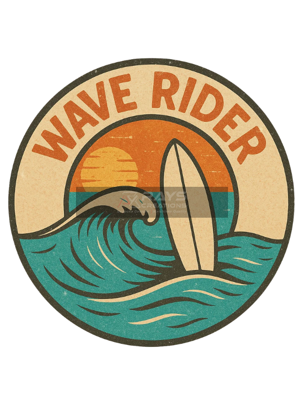 Wave Rider Surf Sublimation Patch Custom